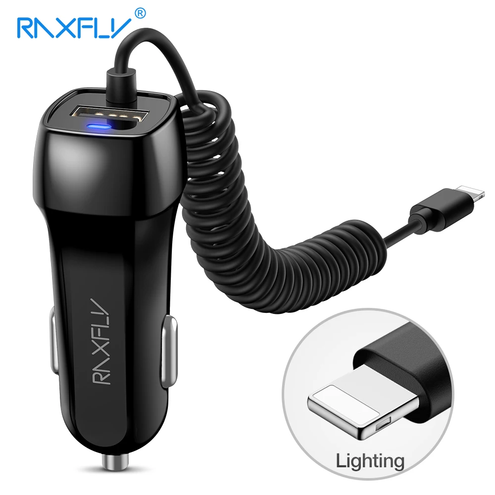 Автомобильное зарядное устройство RAXFLY USB с Micro Type C кабель для зарядки автомобиля
