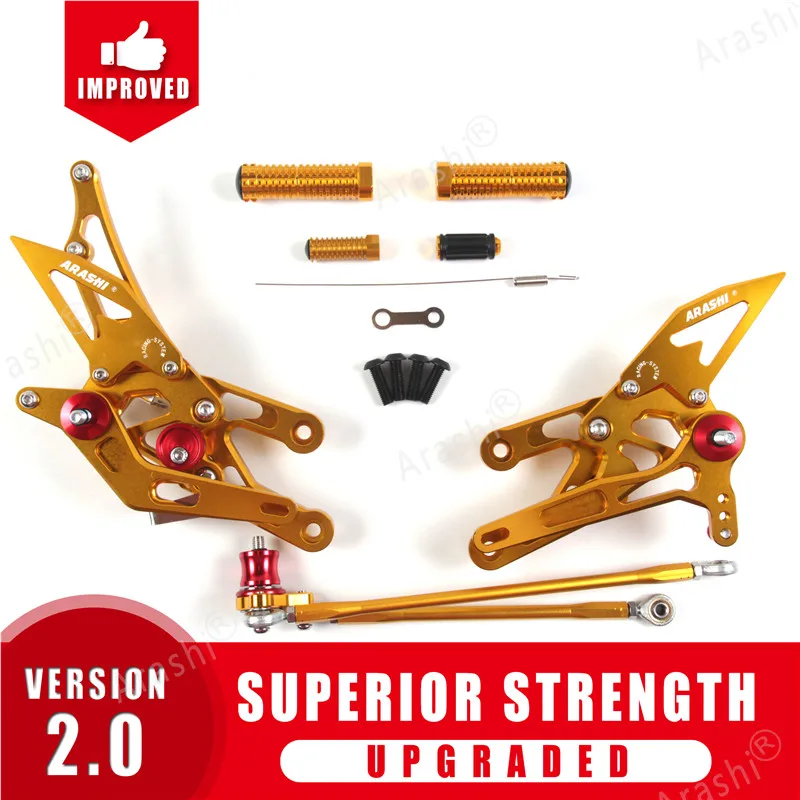 Arashi CBR600RR CNC регулируемая подножка подножки для HONDA CBR 600 RR 2003-2006 набор для водителя Rearset 2004 2005 CBR1000RR - Цвет: Gold