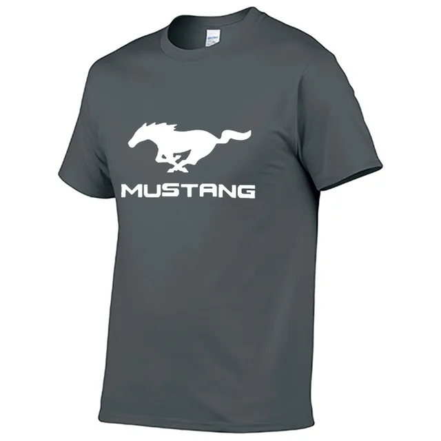 Мужская футболка с коротким рукавом и логотипом Mustang, летняя повседневная мужская однотонная хлопковая футболка, модная мужская одежда в стиле хип-хоп Харадзюку