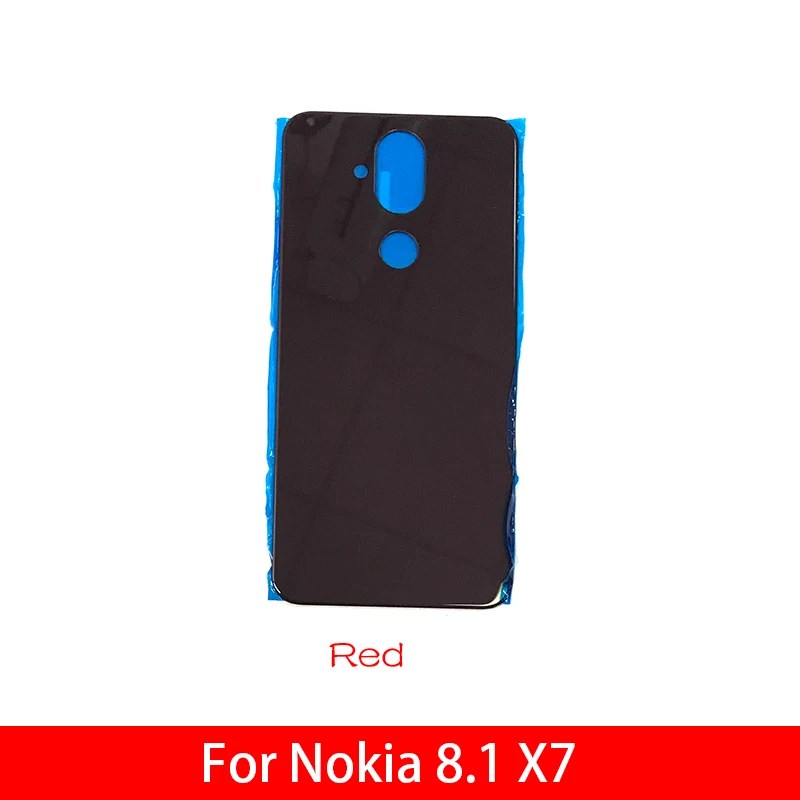 Новое заднее стекло задняя крышка для Nokia 7 7,1/5,1 Plus/X5/6,1 Plus/X6/8,1/X7 корпус батареи задняя крышка - Цвет: For Nokia 8.1 Red