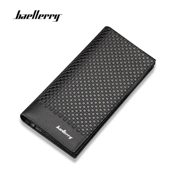

Baellerry Fashion Korean Slim Men's Wallets Leather Black Purse Long High Quality Male Designer Card Holder Wallet