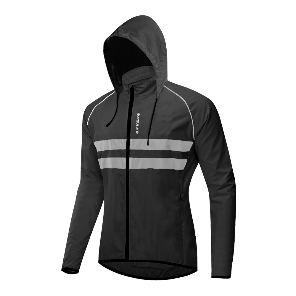 thumbnail image 1 of WOSAWE - Chaqueta cortavientos ultraligera para ciclismo, reflectante, para hombre, resistente al viento, para bicicleta de montaña, para correr, 1 of 5