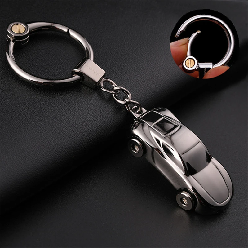 Men's Domineering Car Keychain Fashion Colorful Rotating Tire Keychain Creative LED Light Setting  Beautiful Gifts For Men