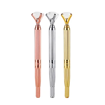 

No. 24 Single Head Tattoo Pens Microblading Tattoo Pens Permanent 3D Eyebrow Lip Embroidery with Crystal Diamond, 3PCS