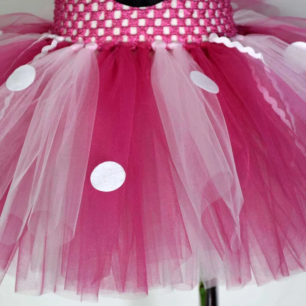 Conjunto Tutu Roupas Da Minnie Para Festa Infantil Minnie Rosa