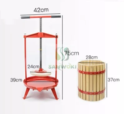 Manual grape juice extractor Lees pressing machine 18L Grape wine press juicer machine fruit Pulping Machine beeswax presser 3