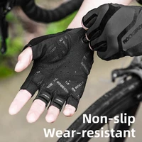 ROCKBROS Cycling Gloves Breathable Shockproof Bike Gloves Summer Half Finger Gloves MTB Mountain Bicycle Gloves Sports Gloves 2