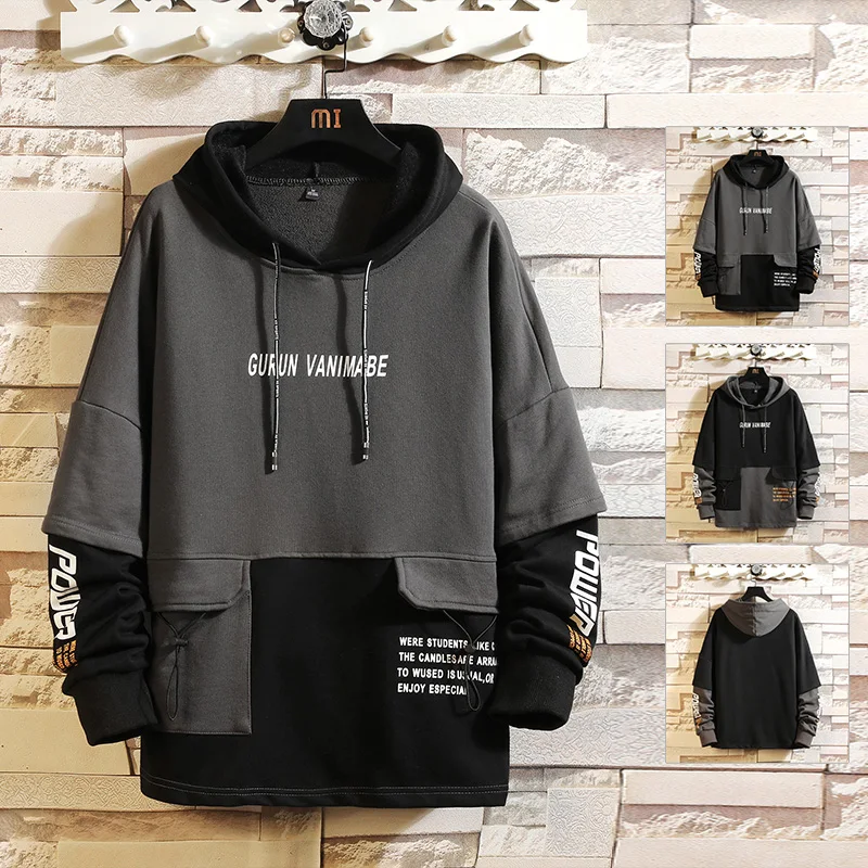 Japan Style Casual O-Neck 2020 Spring Autumn Print Hoodie Sweatshirt Men'S Thick Fleece Hip Hop High Streetwear Clothes Japan Style Casual O-Neck 2020 Spring Autumn Print Hoodie Sweatshirt Men'S Thick Fleece Hip Hop High Streetwear Clothes