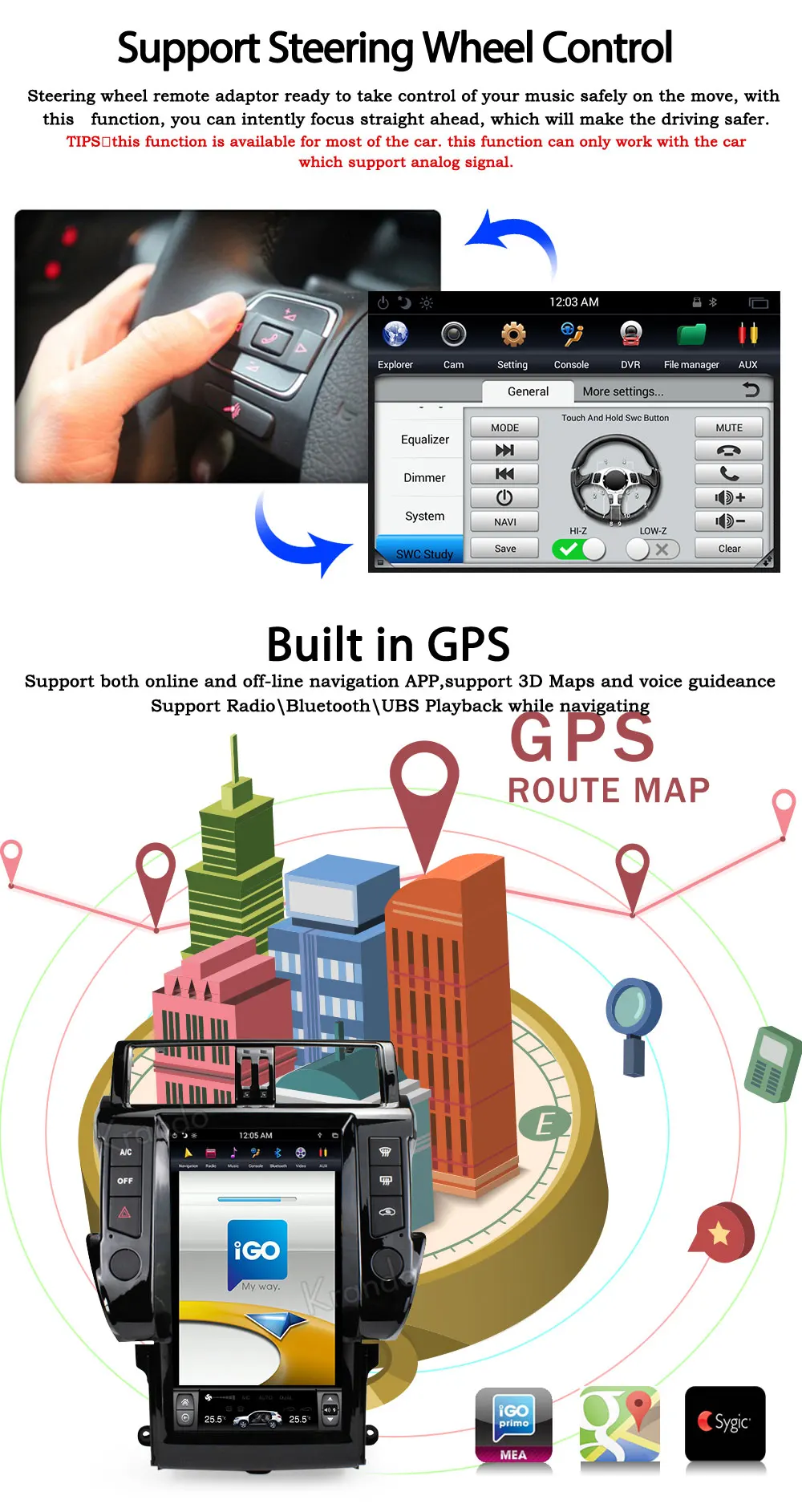 Cheap Krando Android 8.1 13.6" Vertical screen car radio player gps for Toyota Prado 150 2014-2017 gps navigation multimedia system 5