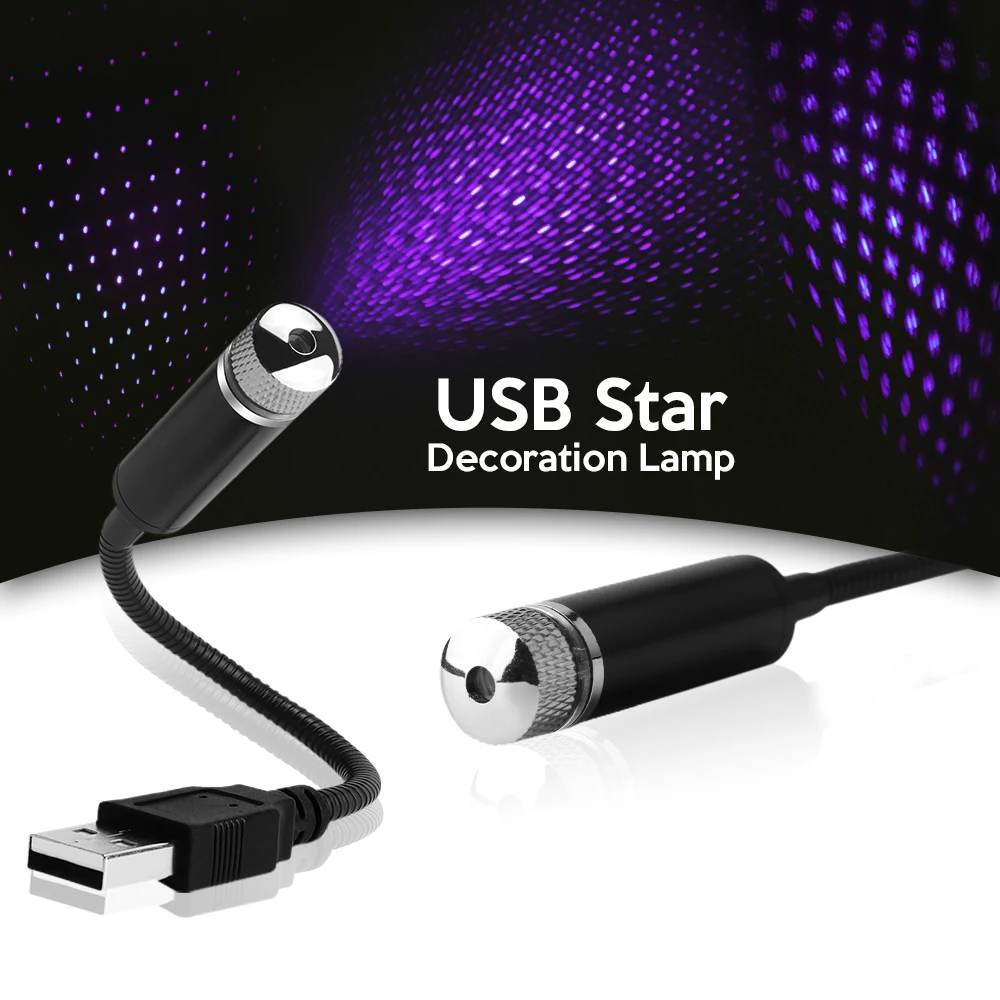 USB светодиодный автомобильный ночник на крышу проектор декоративная атмосферная