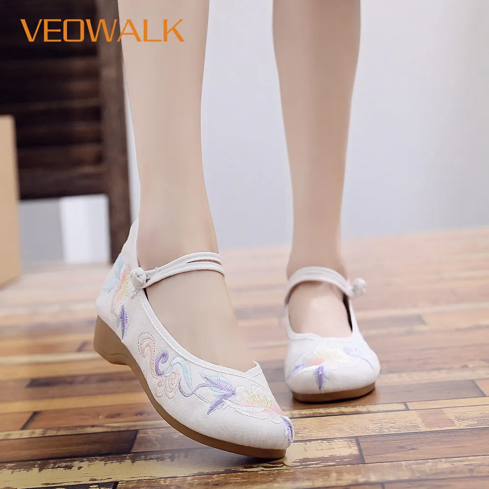 Женские хлопковые балетки Veowalk удобные повседневные прогулочные туфли на