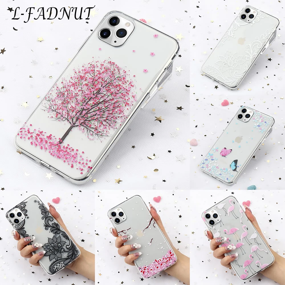 L-FADNUT Clear Girls Cute Case For iPhone 11 Pro 7 Plus 8 6S 6 X Xr Xs Max 5S SE Transparent Soft Shockproof Fitted Cover Coque L-FADNUT Clear Girls Cute Case For iPhone 11 Pro 7 Plus 8 6S 6 X Xr Xs Max 5S SE Transparent Soft Shockproof Fitted Cover Coque