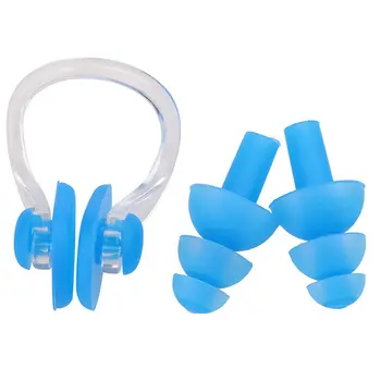 

Swimming Earplugs Nose Clip Case Protective Prevent Water Protection Ear Plug Soft Silicone Swim Dive Supplies