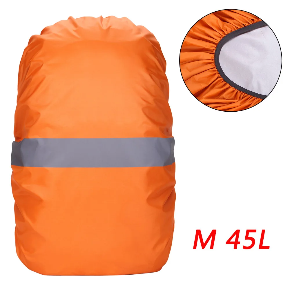 Спортивный рюкзак с отражающей полоской, водонепроницаемая сумка, дождевик для велоспорта, кемпинга, туризма, альпинизма, оранжевый чехол, 20-100L - Цвет: Белый