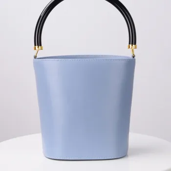 

Leather minority fashion women's bag New Korean version trend single shoulder cross-body bag casual simple round barrel handbag