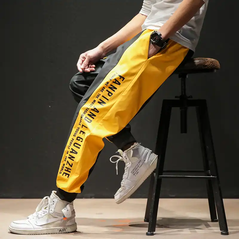 Yellow and black cargo pants Clearance