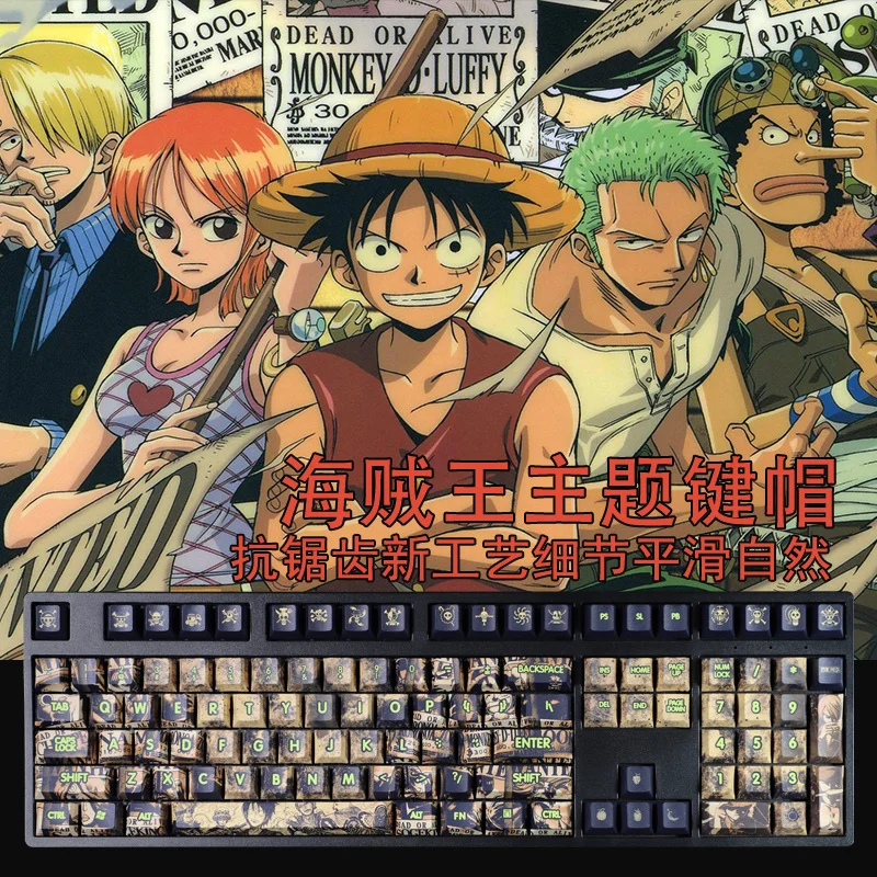 Conjunto Pbt Lados Corante Sublimação Retro Keycaps Bidimensional dos Desenhos Animados Anime Chave Caps para Peça Cherry Perfil 1