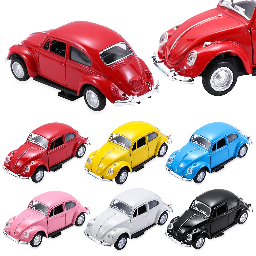 

1PC Retro Vintage Beetle Car Model Diecast Pull Back Toy Auto Interior Decor Cute Car Figurines Miniatures Children Gift