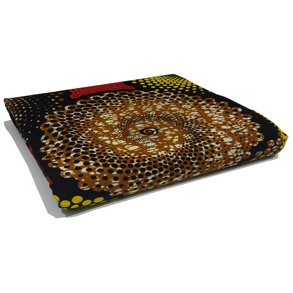 Новейший модный дизайн желтый и красный узор напечатанный Африканский нигерийский Анкара вощеная ткань с Африканским узором DIY восковая Ткань 6 ярдов