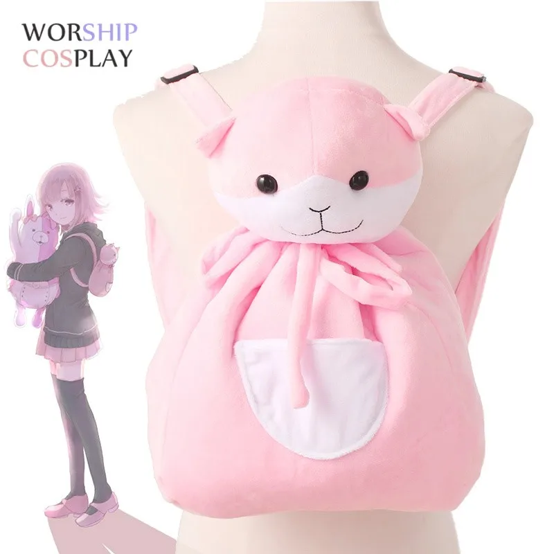 best halloween costumes Danganronpa Nanami ChiaKi Girls Lolita Pink Cat Shoulder Bag Backpack Aircraft Headwear Cosplay Accessories Prop naruto cosplay