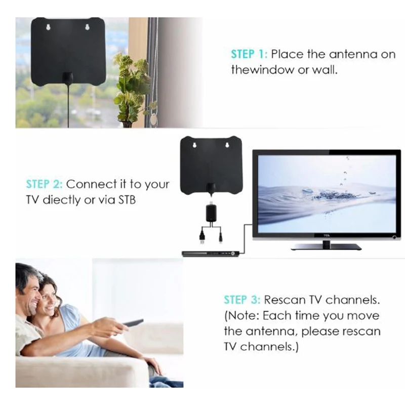 Антенна ТВ цифровой HD Skywire 4K усилитель сигнала антенны цифровой Крытый HD 1080P
