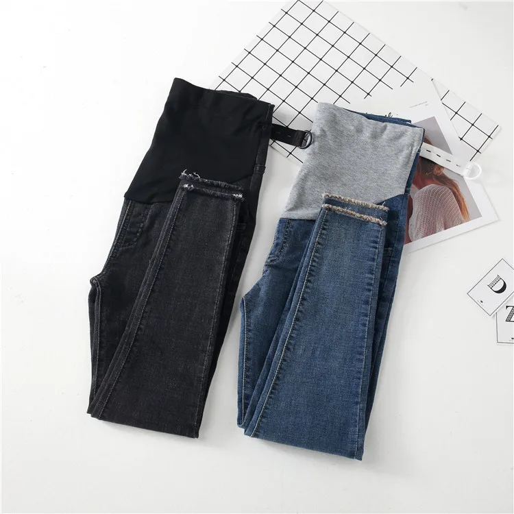 Эластичные джинсы для беременных; летние модные брюки-карандаш; Одежда для беременных женщин; брюки для беременных