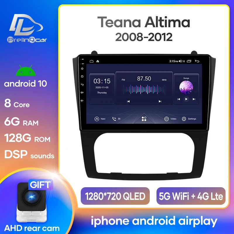 Автомагнитола Prelingcar Android 10 для Nissan Teana Altima 2008-2012 мультимедийный видеоплеер