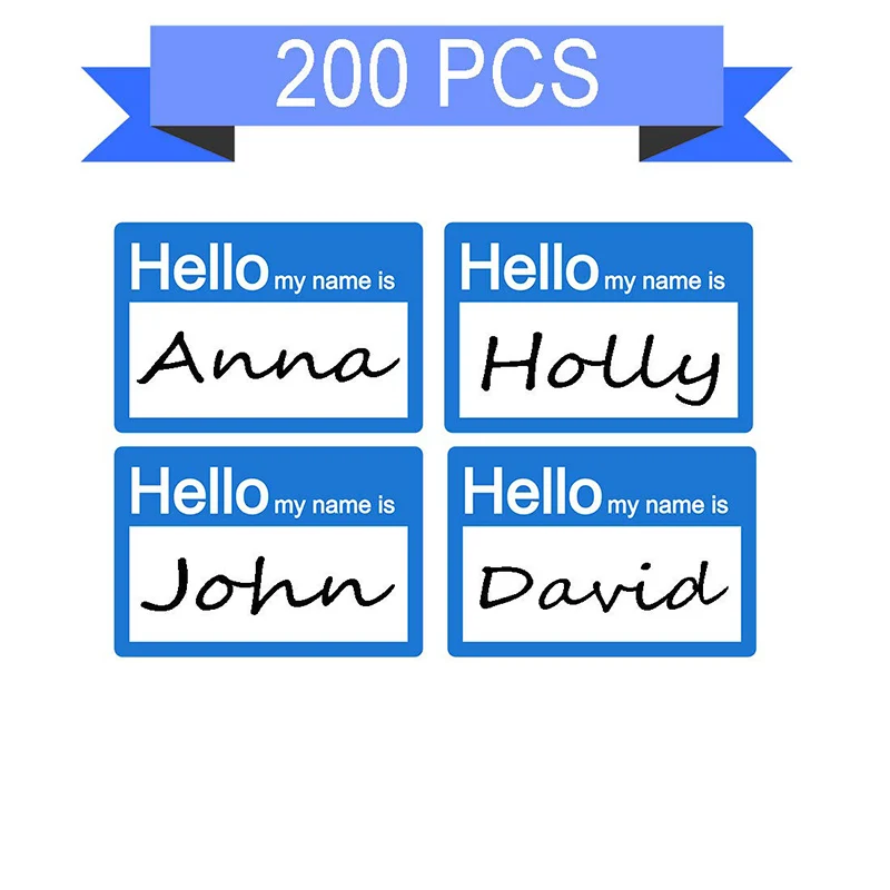 

Hello 2X3inch My name is sticker/badge/name tag, perfect for kids, school, staff, professionals, activities / 200 per pack(blue)
