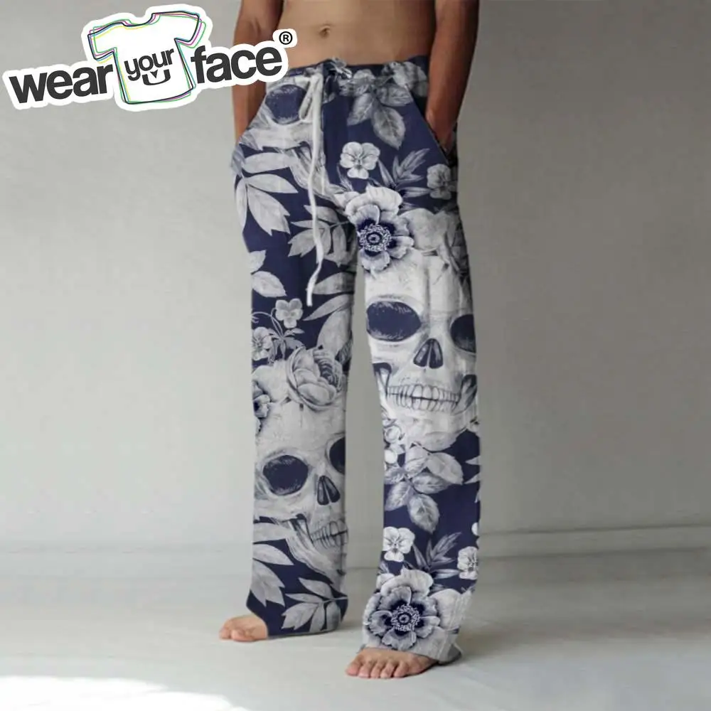 

Flowers Skull Turtle Summer 3D All Over Printed Wide Leg Pants Casual Streetwear Joggers Women Men Clothing US Size Dropship