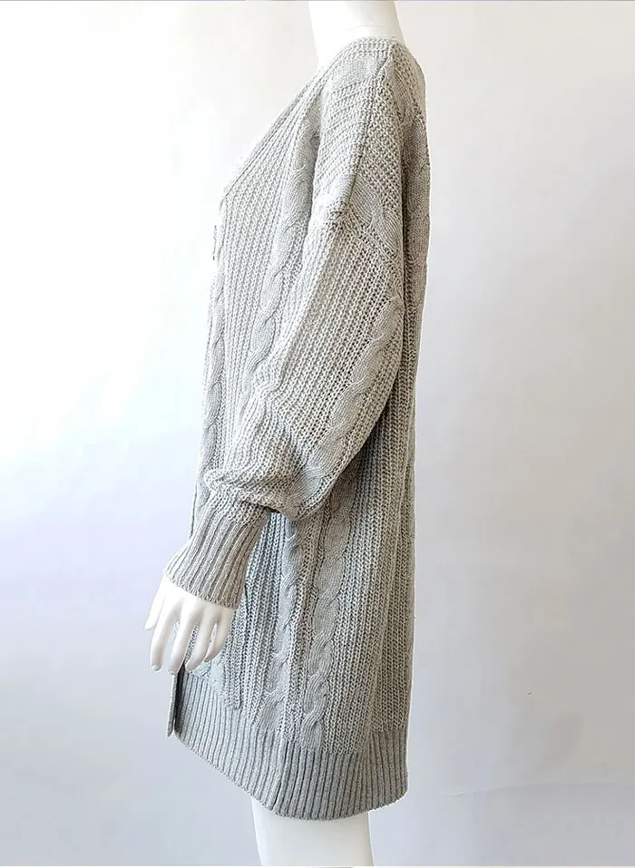BOHO осенние зимние кардиганы для женщин оверсайз рукав «летучая мышь» Свитера средний-длинный женский кардиган вязаная одежда серый свитер