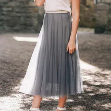 SAGACE модные сетчатые женские юбки новые летние однотонные милые кружевные трапециевидные юбки с высокой талией Женская юбка Простой стиль