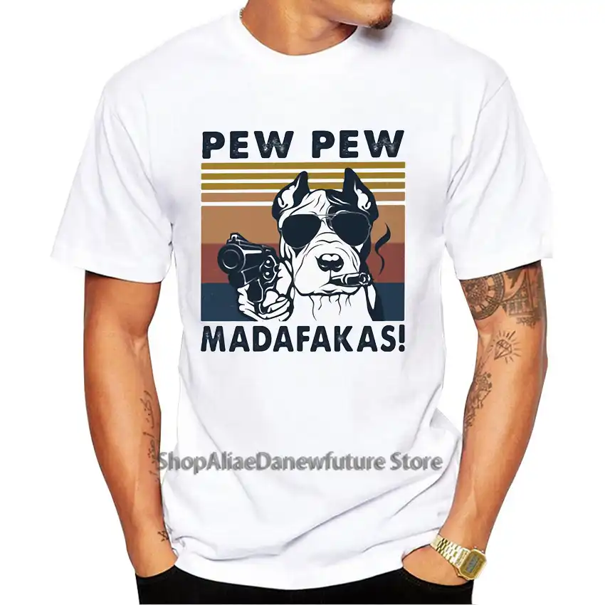 Mùa Hè Mới Thời Trang Nam Nữ Tay Ngắn Thoáng Mát Bulldog Chó Khói Bồ Hòn Bồ  Hòn Madafakas Áo Thun Ngộ Nghĩnh Bé Trai Cổ Áo Trắng tee