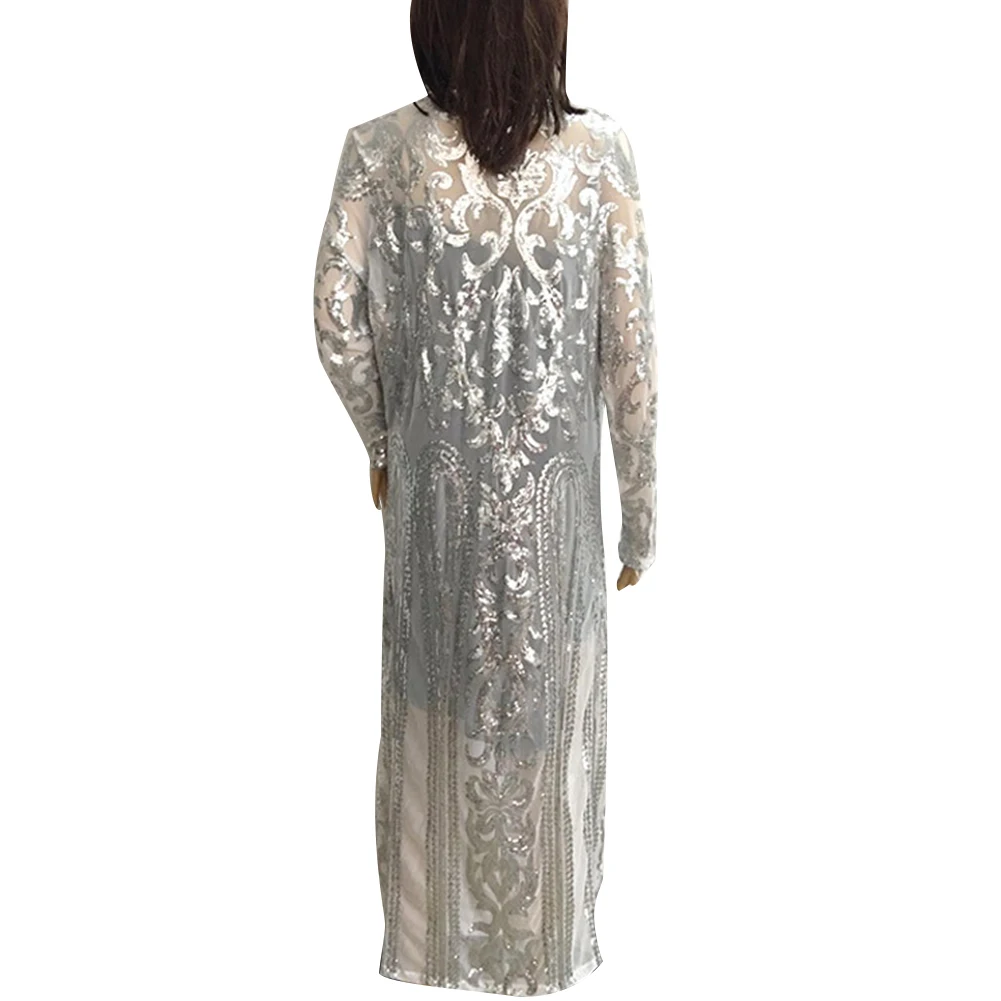 Women Plus Size Cloak of the coat African riche bazin dress for women Sexy Sequins Perspective Cardigan Cloak of the One Coat african wear for women