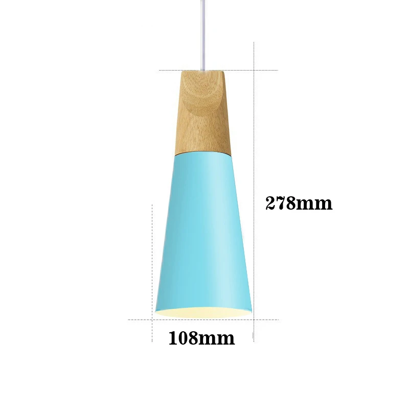 Подвесной светильник s деревянный металлический красочный E27 светодиодный подвесной светильник 7 цветов Скандинавский дизайн подвесной светильник s декор для столовой веревочный светильник led - Цвет корпуса: s-blue