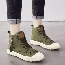 Женская парусиновая обувь; высокие модные кроссовки; сезон весна; Новинка; стильная обувь для девочек; парусиновая Обувь На Шнуровке; I2-50