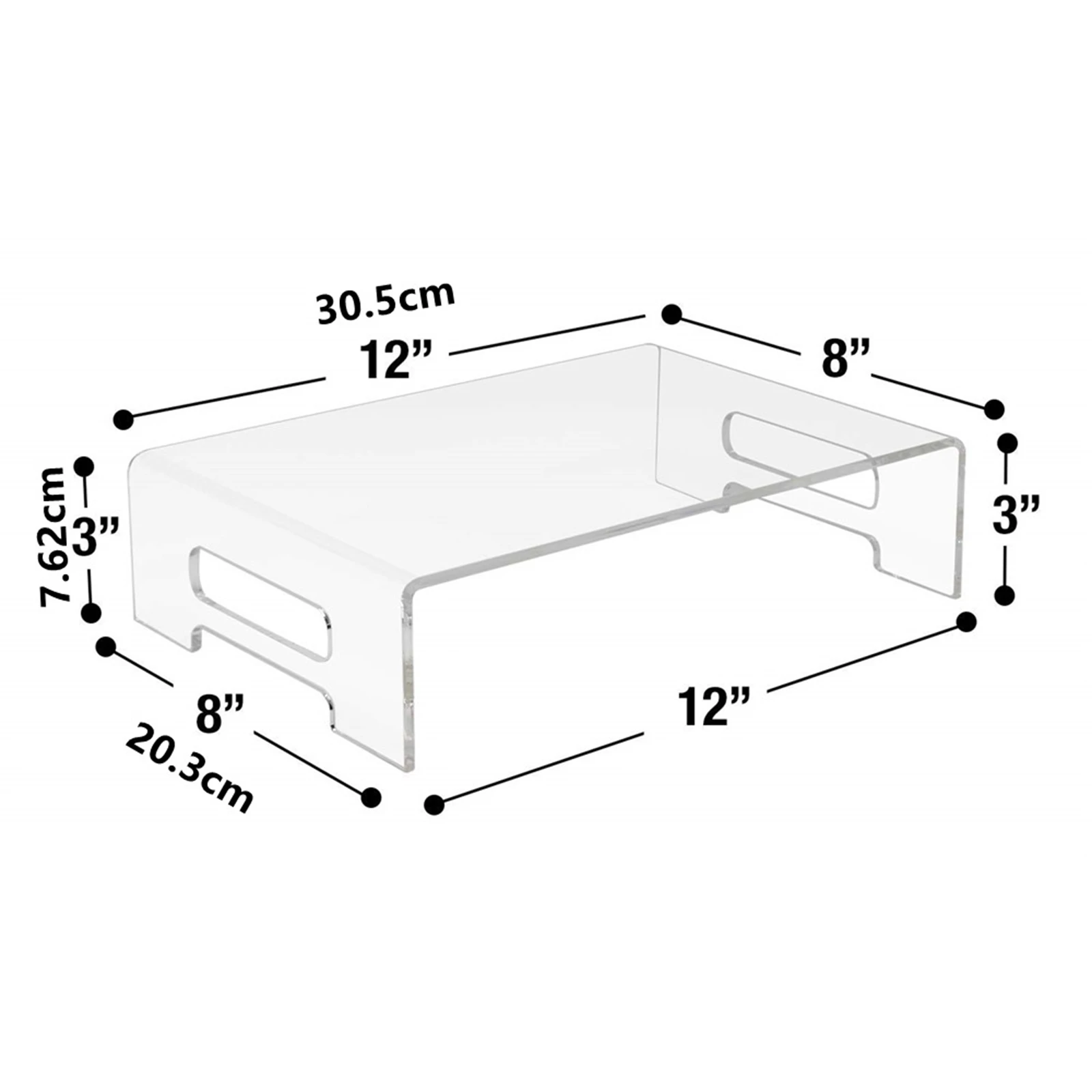 Acrylic Pc Computer Monitor Stand Clear Laptop Riser Rack Office Gamers ...