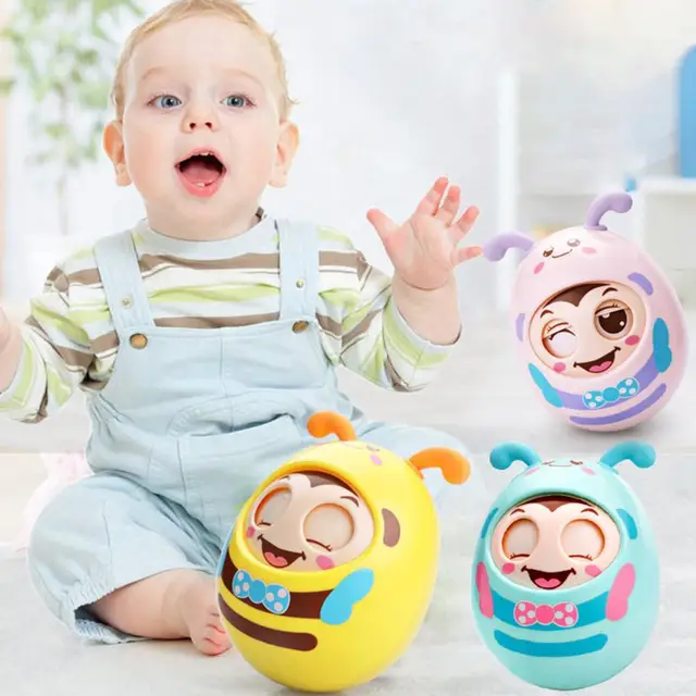 Creative Novelty Bee Tumbler Toy Funny Smooth Cartoon Bee Winking Tumbler Baby Toy Lovely Animals Roly-poly Toddler Toys 1