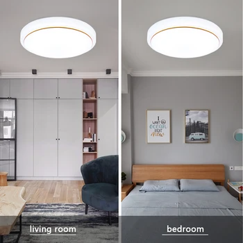 

LED Ceiling Light Fixture 18W/24W Round-High Gold-Line Border Modern Lamp Hall Surface Mount Flush Bedroom Living Room