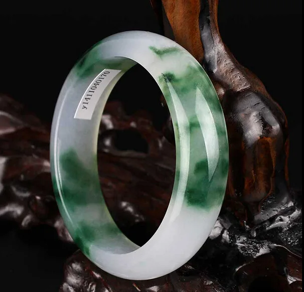 

Manufacturers Direct Selling Natural Quartzite Jade Ice-like Floating Flowers Bracelet Yang Green Emerald Jade Bracelet Wholesal