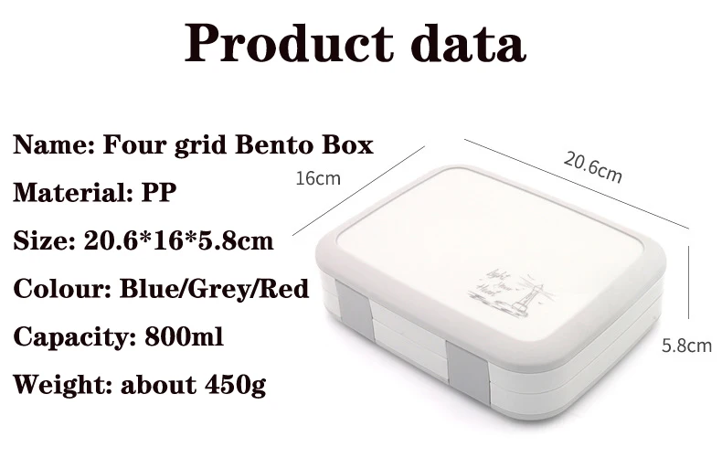 OHFIN Ланч-бокс для микроволновки для детей с отсеком мультфильм Bento коробка герметичная еда контейнер Ланч Бокс для пикника