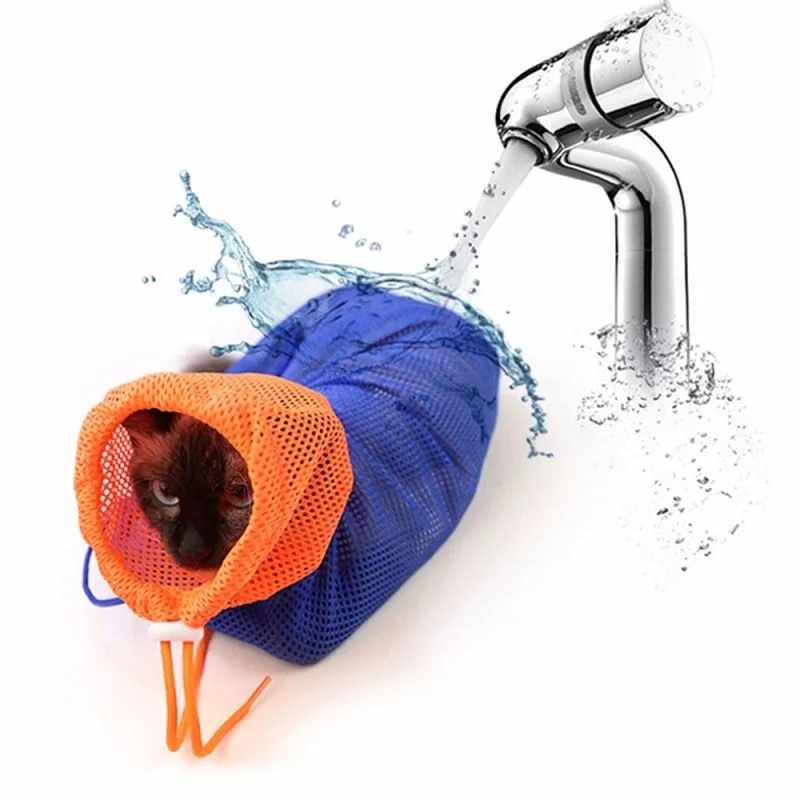 

Adjustable Mesh Cat Grooming Bathing Shower Bag Animal Washing Bags Nail Trimming Injecting Restraint Examing Pet Accessories
