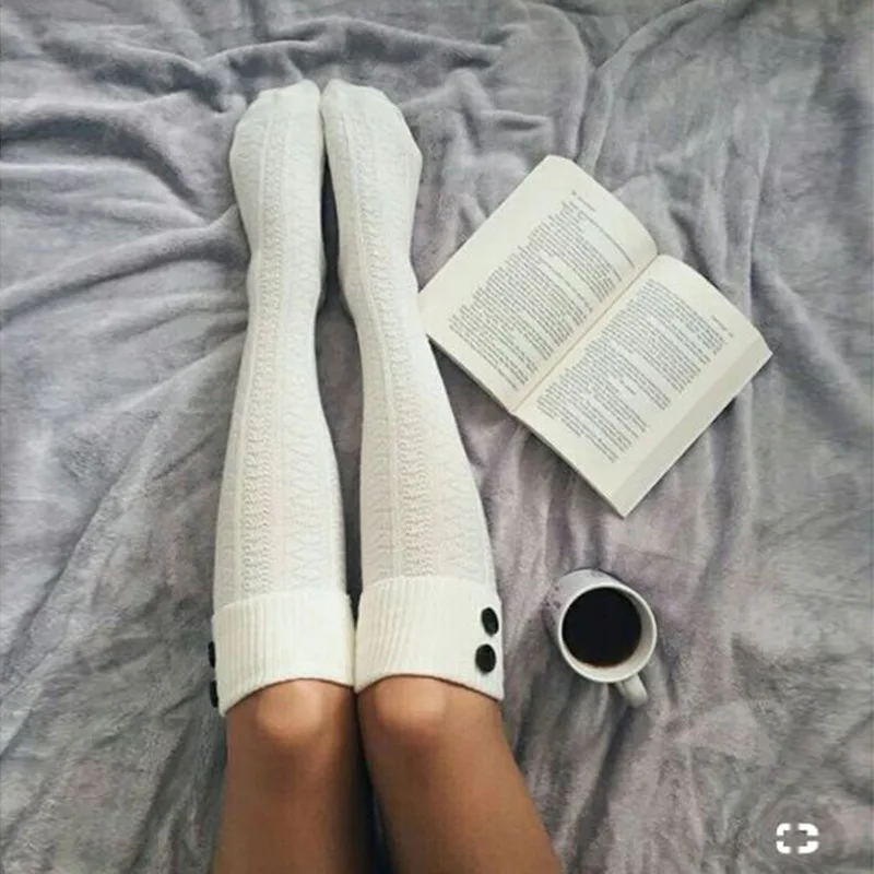 Женские теплые гольфы в стиле Харадзюку; сезон зима-весна; стильные однотонные эластичные носки в консервативном стиле для девушек; модные носки
