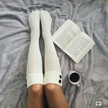 Женские теплые гольфы в стиле Харадзюку; сезон зима-весна; стильные однотонные эластичные носки в консервативном стиле для девушек; модные носки