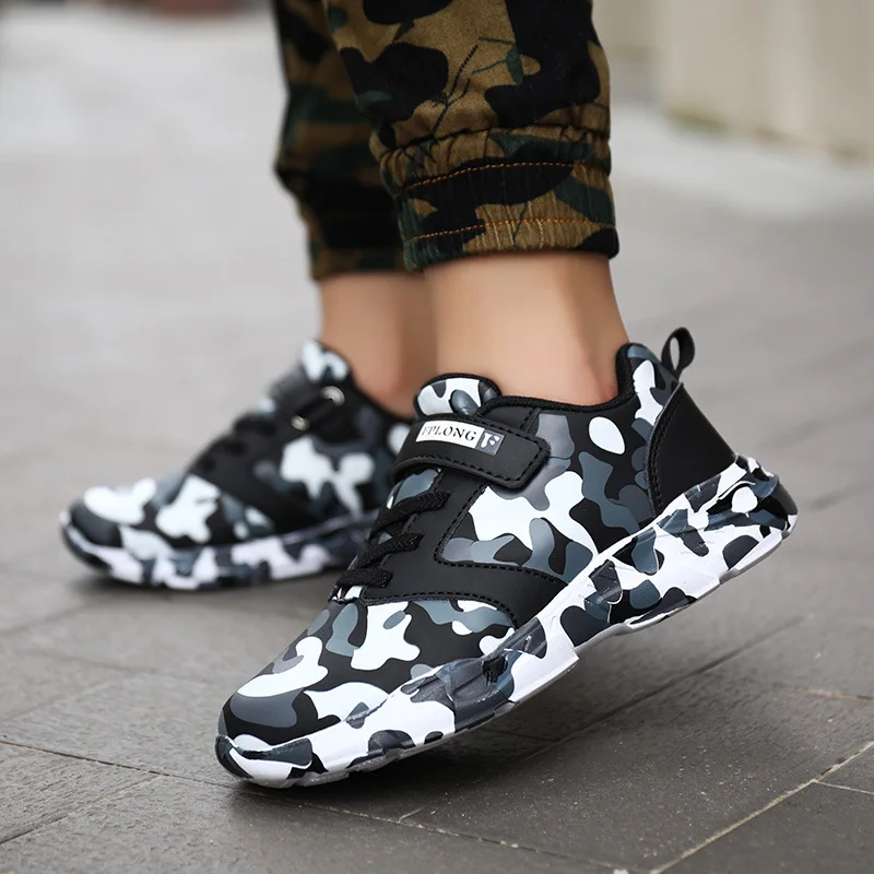 

BOY'S Shoes 2019 Autumn New Style Camouflage Sports Footwear Fashion Playful with Type Move Paragraph Four Seasons