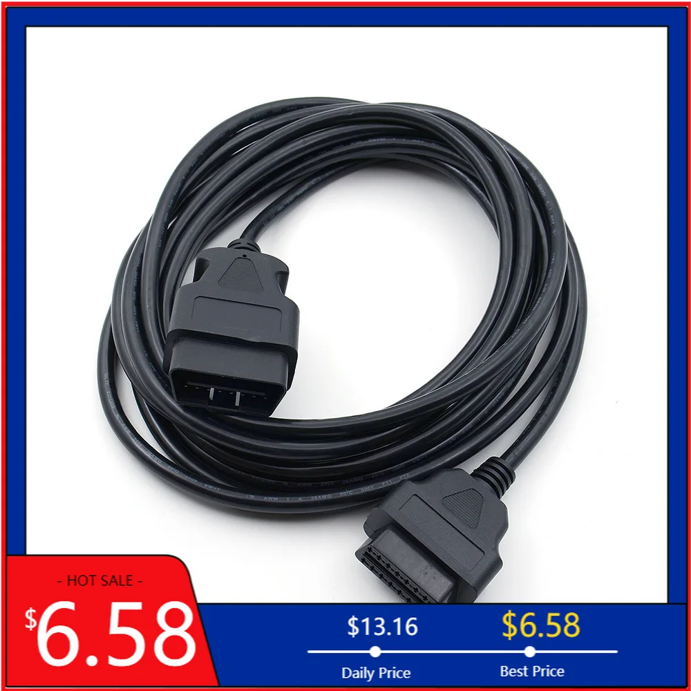 2021 высококачественный 5 м OBD2 Удлинительный кабель 16pin m к F Bluetooth-совместимый ELM327