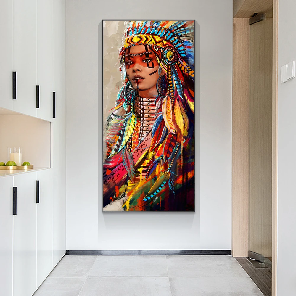 Красочные картины маслом в американском стиле для женщин художественные плакаты