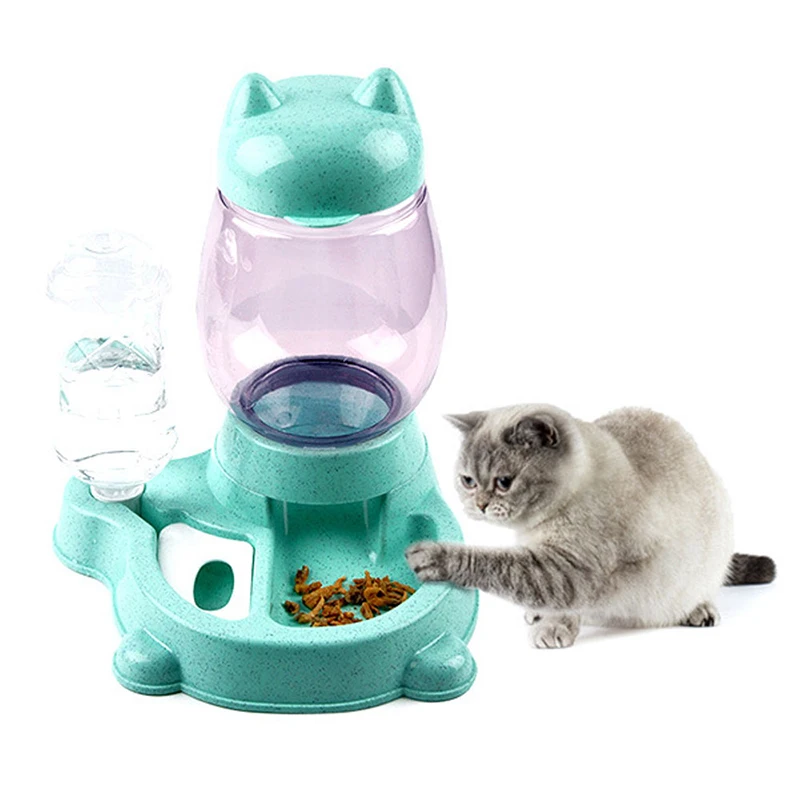 

Pet Automatic Feeder Water and Food Feeding Bowl For Cat Puppy Little Dog Large Capacity 2 in 1 Food Water Dispenser