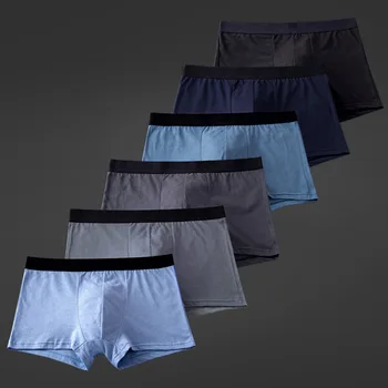

6pcs/lot Male Panties Men's Underwear Boxers Breathable Man Boxer Solid Underpants Comfortable Shorts sexy lingerie