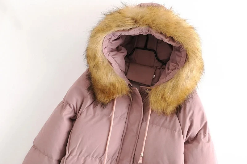 Модные черные женские парки с капюшоном, kawaii, розовое зимнее пальто, повседневный теплый пуховик на молнии, Женское пальто в Корейском стиле