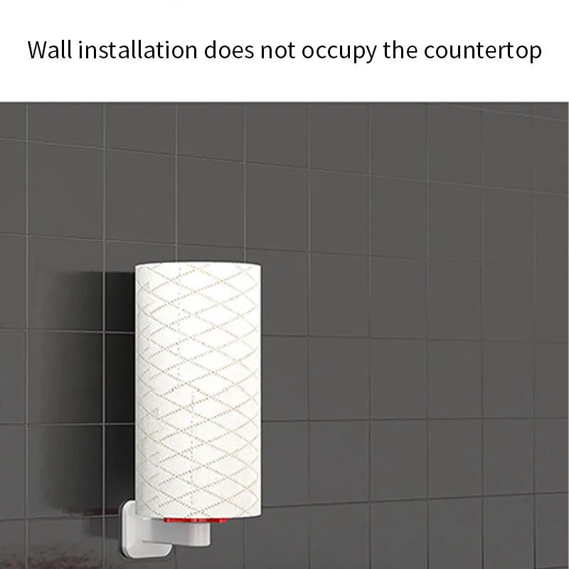 Creative Wall-Mounted Paper Towel Holder Vertical Paper Towel Rack Free Punching Bathroom Kitchen Roll Toilet Paper Holder